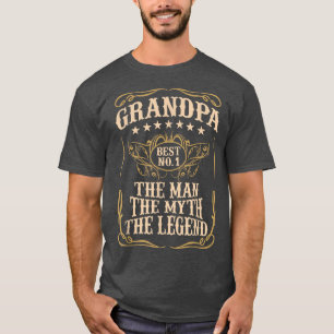 Mannen GRANDPA HET MAN DE MYTH DE LEGEND Vader T-shirt