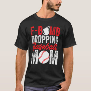Mannen Graphic F Bomb Dropping Baseball Moeder T-shirt