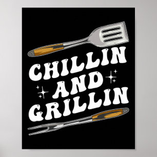 Mannen Grappig Bbq Chillen En Grillen Poster
