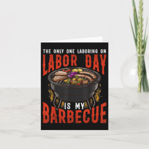 Mannen grappig Labor Day Barbecue T-shirt Bbq Fees Kaart