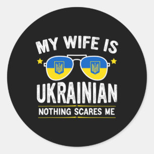 Mannen Grappig Mijn Vrouw Is Oekraïens Ronde Sticker