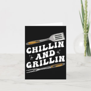 Mannen Grappige BBQ Chillin en Grillin Kaart