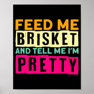 Mannen grappige bbq liefhebbers voeren brisket vle poster