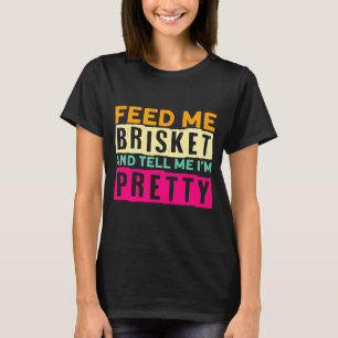 Mannen grappige bbq liefhebbers voeren brisket vle t-shirt