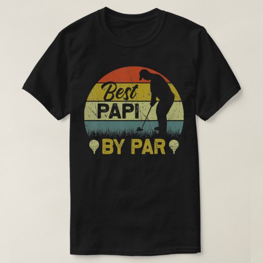 Mannen Grappige Beste Papi van Par Fathers Day Gol T-shirt (Design voorkant)