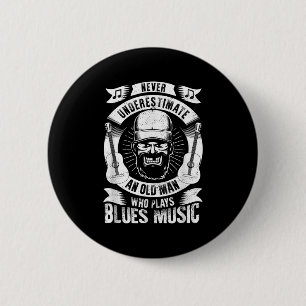 Mannen Grappige Blues Muziek Quote Ronde Button 5,7 Cm
