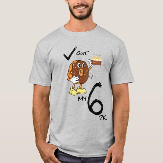 Mannen Grappige Donut Bekijk mijn Six Pack Bier T-shirt (Voorkant)