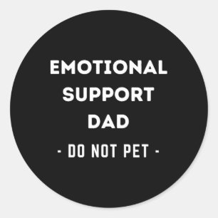 Mannen Grappige Emotionele Ondersteuning Papa Hond Ronde Sticker