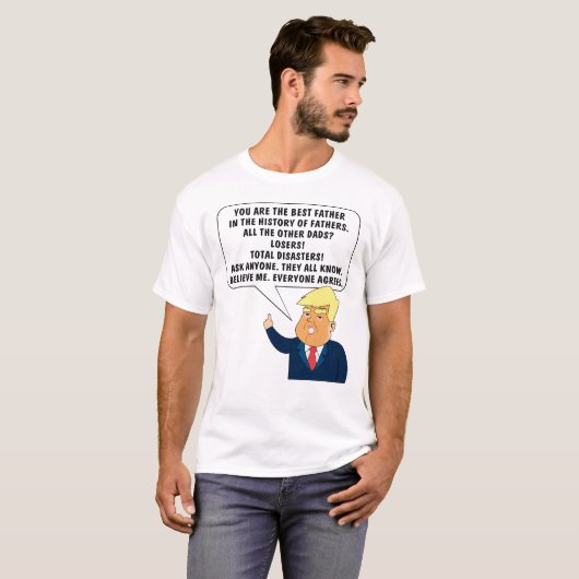 Mannen Grappige Grote Vader Donald Gezegde Trump V T-shirt (Voorkant volledig)