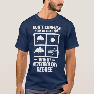 Mannen grappige meteoroloog in mijn meteorologisch t-shirt