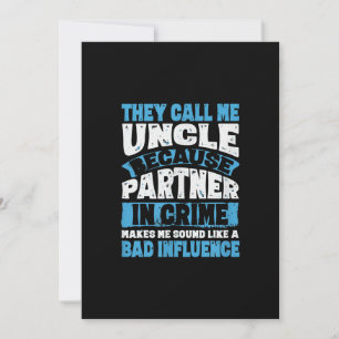 Mannen grappige oom cadeautjes van Niece en Nephew Feestdagenkaart