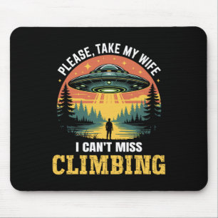 Mannen Grappige Ufo Klimgrap Fun Alien Ontvoering Muismat