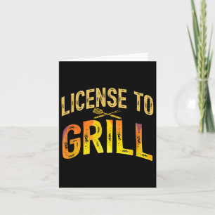 Mannen grappige vader houdt van BBQ-licentie om vl Kaart