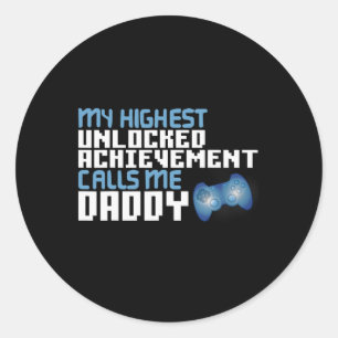 Mannen Grappige Vaderdag voor Gamer Dad Videogame Ronde Sticker