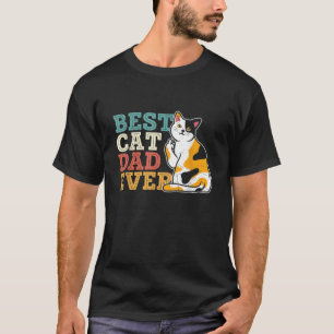 Mannen grappige vaders dag beste vader papa kat t-shirt
