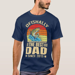 Mannen grappige visachtigen de beste vader sinds 2 t-shirt