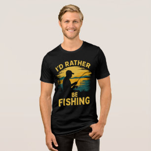 Mannen grappige visserij Tri-Blend shirt