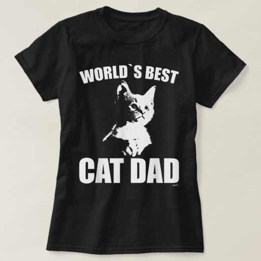 Mannen grappige WERELD BESTE CAT DAD KITTEN SHIRT (Design voorkant)