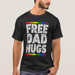 Mannen gratis vader knuffels regenboog trots papa t-shirt