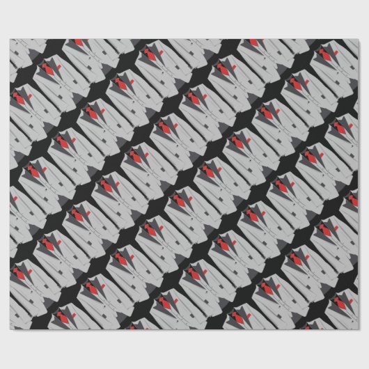 Mannen Gray Suit en rood Stropdas Cadeaupapier (Vlak)