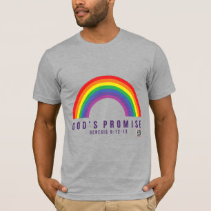 Mannen Gray T-Shirt Rainbow God's belofte