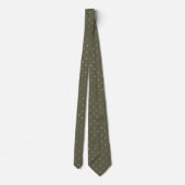 Mannen Green & Gold Fleur de Lis Necktie Stropdas (Achterkant)