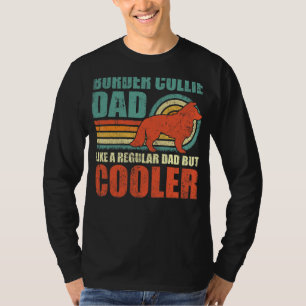 Mannen grens Collie pa als een gewone vader, maar T-shirt