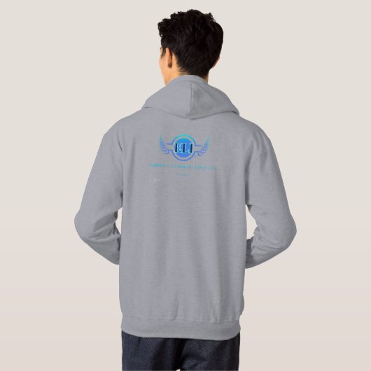 Mannen Grijs Sweatshirt – Embrace Learning Institu (Achterkant volledig)
