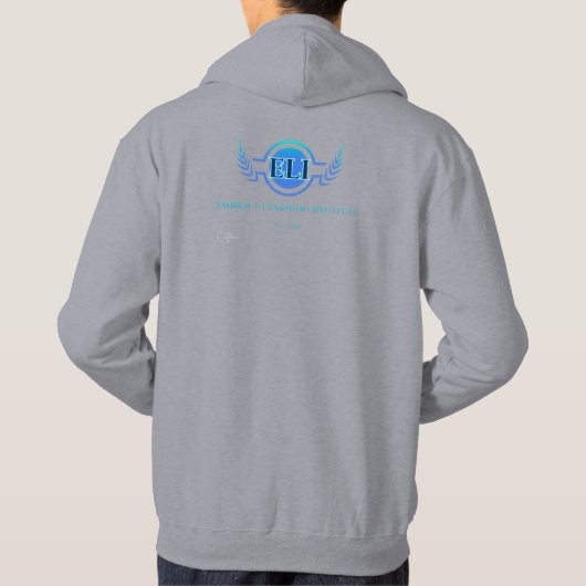 Mannen Grijs Sweatshirt – Embrace Learning Institu (Achterkant)
