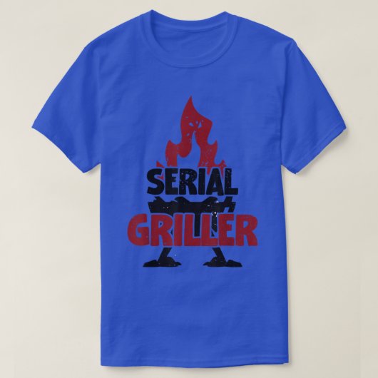 Mannen Grill Grilling Serial Griller Vaderdag T-shirt (Design voorkant)