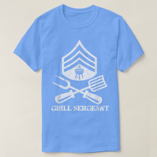 Mannen grill Sergeant BBQ Master Grilling T-shirt (Design voorkant)