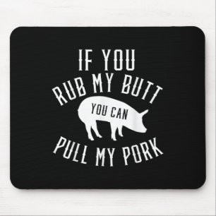 Mannen Grilling T Shirt Funny Gift Pork BBQ Smoker Muismat