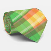 Mannen groen geel oranje stropdas (Opgerold)