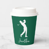 Mannen-groen monogram papieren bekers (Voorkant)