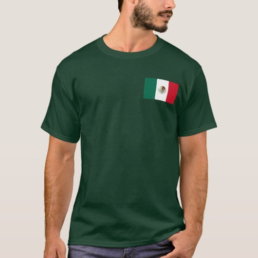 Mannen Groen Shirt Mexico-vlag (Voorkant)