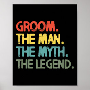 Mannen Groom Wedding Bachelor Party Retro Poster