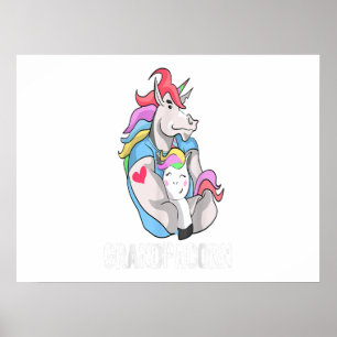 Mannen grootpacorn unicorn grandpa en kleinzoon gi poster
