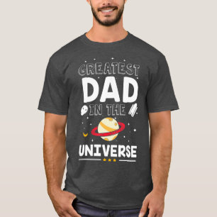 Mannen grootste vader in het universum ruimte vade t-shirt