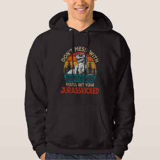 Mannen grootvader Saurus Vaderdag Kerstmis Hoodie