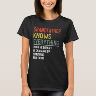 Mannen grootvader weet alles vaderdag gras t-shirt