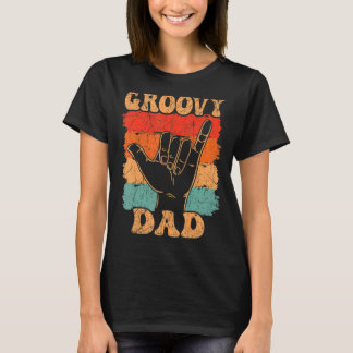 Mannen Groovy Pap 70s Aesthetische Nostalgie 1970 T-shirt