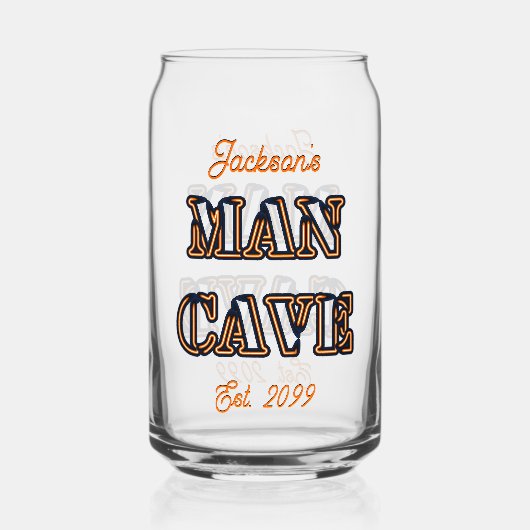 Mannen grot tekst effect Bierblikje drinkware Blikvorm Glas (Voorkant)