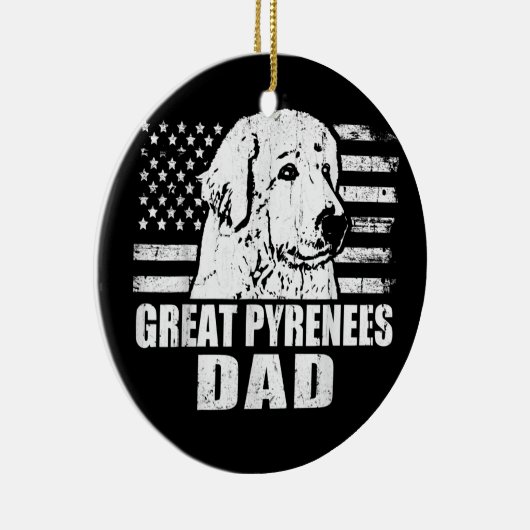 Mannen Grote Pyreneeën Pap Cool  Retro Proud Keramisch Ornament (Rechts)