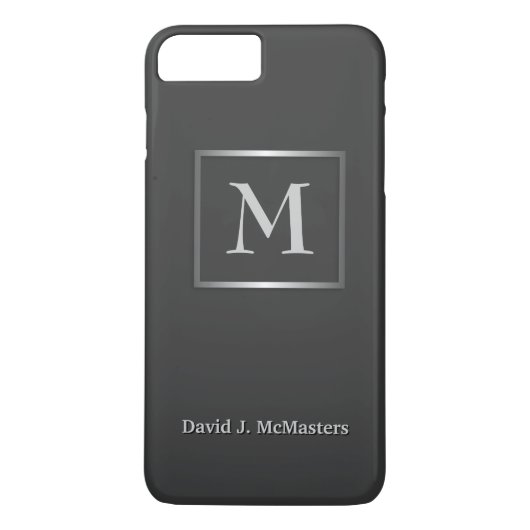 Mannen Gunmetal Grey Monogram Executive Hoesje (Achterkant)
