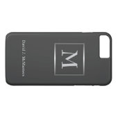 Mannen Gunmetal Grey Monogram Executive Hoesje (Achterkant (Horizontaal))