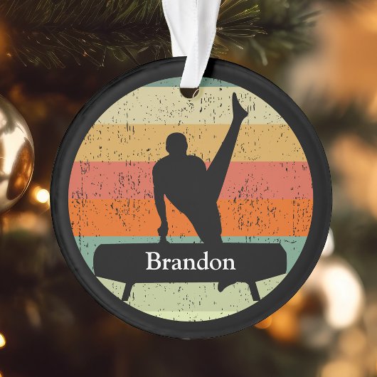 Mannen Gymnastiek Gymnast Sunset Custom Kerstmis Ornament