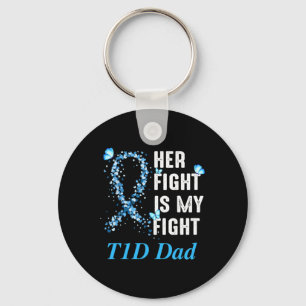 Mannen haar strijd is mijn T1D pap type 1 diabetes Sleutelhanger
