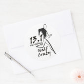 Mannen "Half Crazy" Sticker (Envelop)