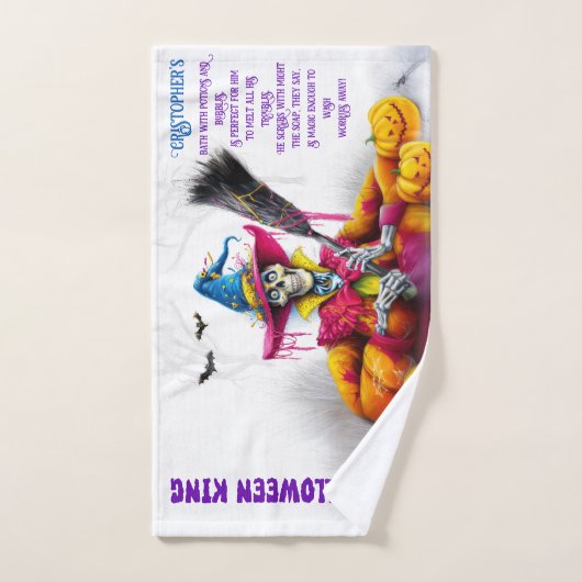 Mannen Halloween King Spooky Skeleton Bad Handdoek (Handdoek)