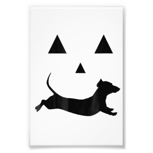 Mannen Halloween Pumpkin Dachshund Jack-O-Lantern Foto Afdruk